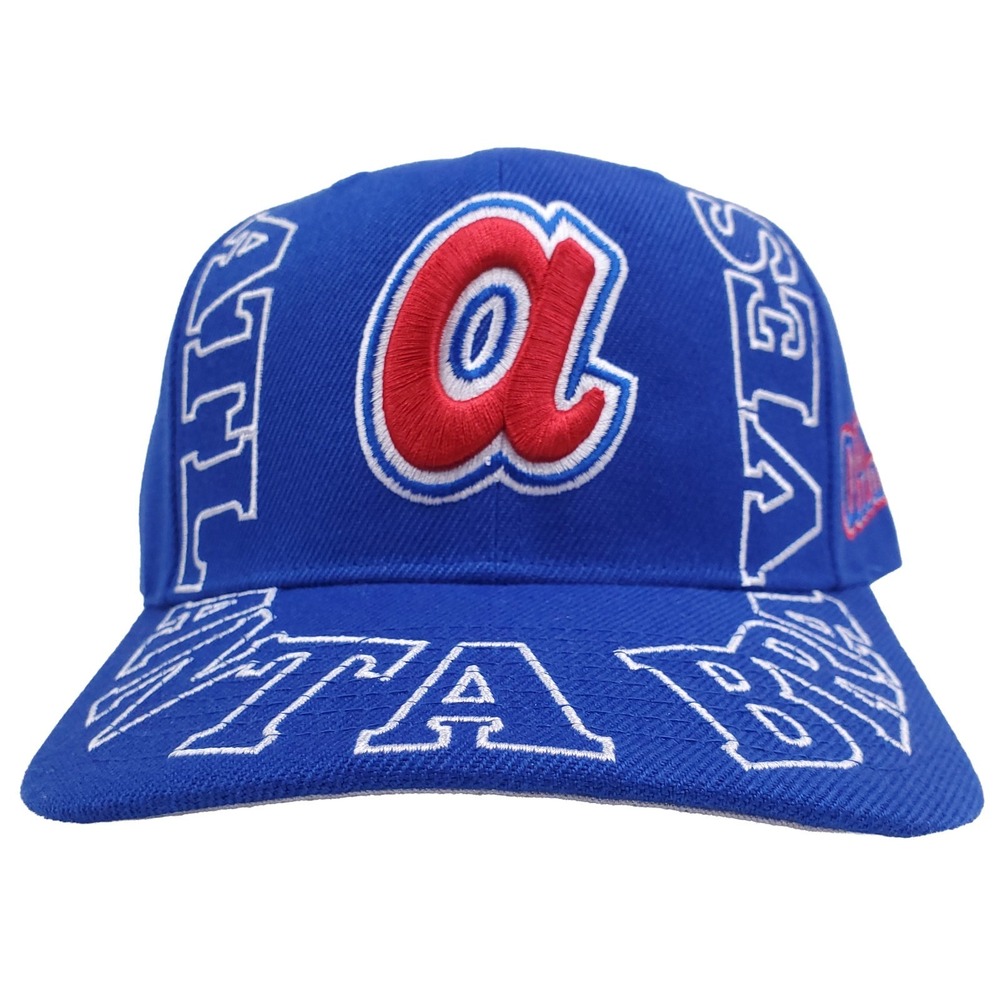 Atlanta Braves Mitchell & Ness MLB Pro Fit Snapback Cap Hat 3D Logo Blue NWT